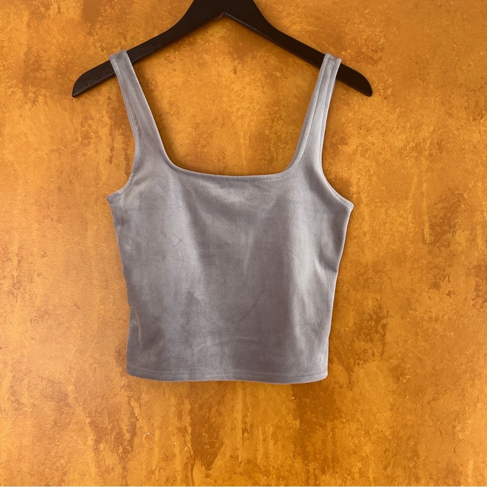 NWT Velour SquareneckCrop Top